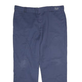 DICKIES Mens Polyester Blend Navy Classic Straight Trousers W40 L30 Workwear