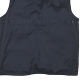 Mens Black Cotton Utility Zip Jacket L Workwear Casual Outdoor Vest Style