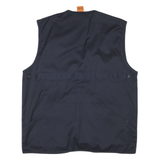 Mens Black Cotton Utility Zip Jacket L Workwear Casual Outdoor Vest Style