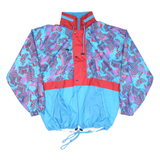 MARCEL CLAIR Womens Blue & Red Abstract Pattern Zip Jacket M Nylon