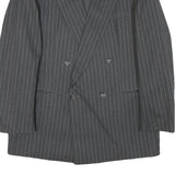 PKZ Mens Grey Pinstripe Double Breasted Jacket S Wool Blend Classic Formal