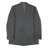 PKZ Mens Grey Pinstripe Double Breasted Jacket S Wool Blend Classic Formal