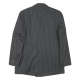 PKZ Mens Grey Pinstripe Double Breasted Jacket S Wool Blend Classic Formal