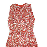 HOBBS LONDON Womens Red Floral Cotton Blend Day Dress Sleeveless UK 10