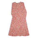 HOBBS LONDON Womens Red Floral Cotton Blend Day Dress Sleeveless UK 10