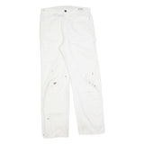 DICKIES Mens Regular Fit White Cotton Blend Jeans W32 L32 Workwear Paint