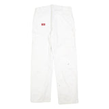DICKIES Mens Regular Fit White Cotton Blend Jeans W32 L32 Workwear Paint