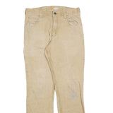 CARHARTT Mens Relaxed Fit Beige Cotton Blend Trousers W31 L32 Workwear Zip
