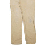 CARHARTT Mens Relaxed Fit Beige Cotton Blend Trousers W31 L32 Workwear Zip