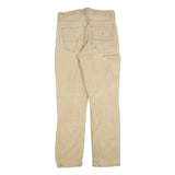CARHARTT Mens Relaxed Fit Beige Cotton Blend Trousers W31 L32 Workwear Zip