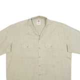 DICKIES Mens Beige Work Shirt XL Cotton Short Sleeve Button Front Utility