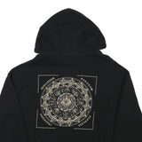 YOURTURN Mens Black Hoodie M Cotton Blend Drawstring Pullover Logo Graphic Print