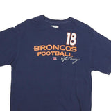 NFL Mens Blue Broncos Football Peyton Manning Graphic T-Shirt L Short Sleeve