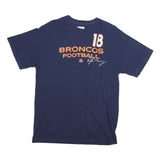 NFL Mens Blue Broncos Football Peyton Manning Graphic T-Shirt L Short Sleeve