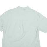 TOMMY HILFIGER Mens Green & White Striped Cotton Blend Shirt XL Casual Summer