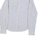 TOMMY HILFIGER Womens Blue & White Shirt UK 4 Cotton Blend Classic Button Down