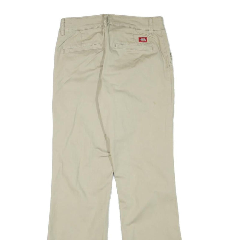 DICKIES Womens Cotton Blend Beige Regular Fit Straight Leg Trousers W27 L30