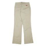 DICKIES Womens Cotton Blend Beige Regular Fit Straight Leg Trousers W27 L30