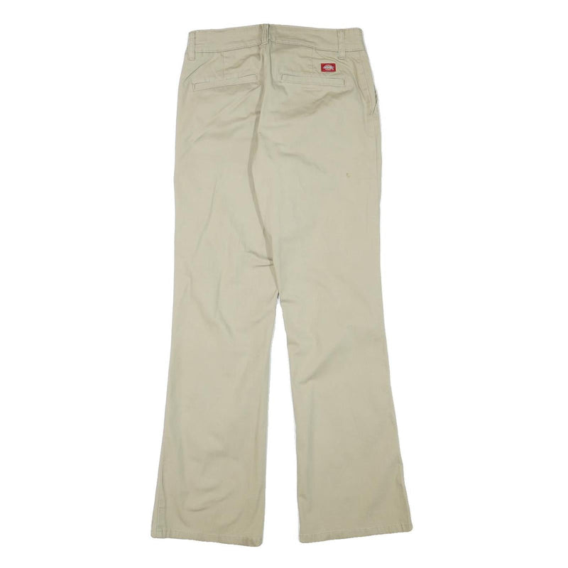 DICKIES Womens Cotton Blend Beige Regular Fit Straight Leg Trousers W27 L30