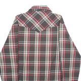 WRANGLER Mens Grey & Red Check Shirt M Western Casual Button-Up Cotton