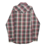 WRANGLER Mens Grey & Red Check Shirt M Western Casual Button-Up Cotton