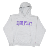 CHAMPION Mens Grey High Point University Hoodie L Cotton Blend Pullover