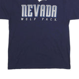 RUSSELL ATHLETIC Mens Blue Nevada Wolf Pack Graphic T-Shirt L Short Sleeve Crew