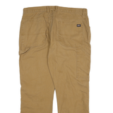 DICKIES Mens Cotton Blend Beige Regular Fit Straight Leg Trousers W36 L32