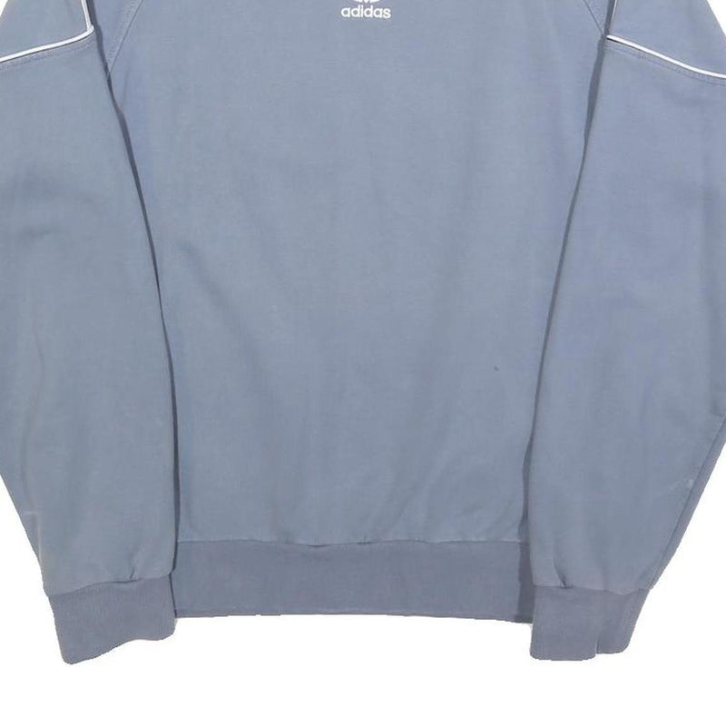 ADIDAS Womens Blue Crew Neck S Sweatshirt Cotton Blend Casual Classic Style