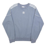 ADIDAS Womens Blue Crew Neck S Sweatshirt Cotton Blend Casual Classic Style