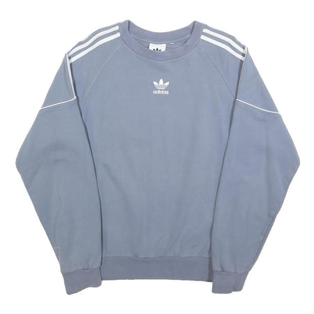 ADIDAS Womens Blue Crew Neck S Sweatshirt Cotton Blend Casual Classic Style
