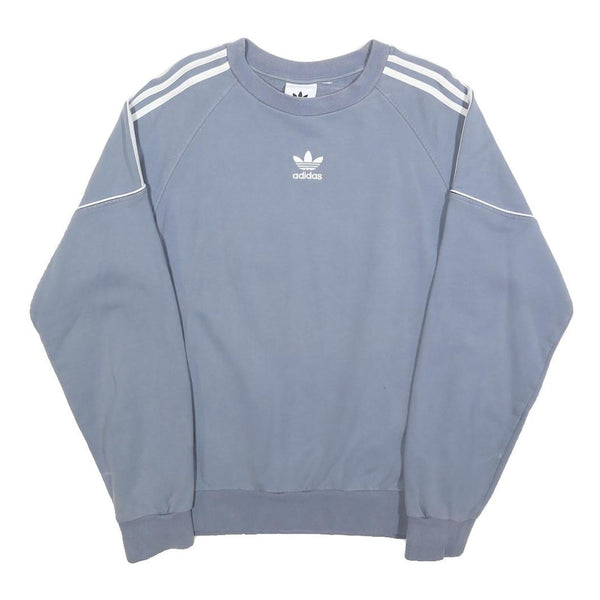 ADIDAS Womens Blue Crew Neck S Sweatshirt Cotton Blend Casual Classic Style