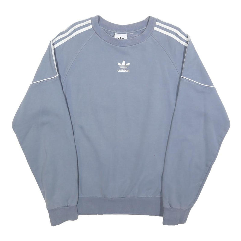 ADIDAS Womens Blue Crew Neck S Sweatshirt Cotton Blend Casual Classic Style