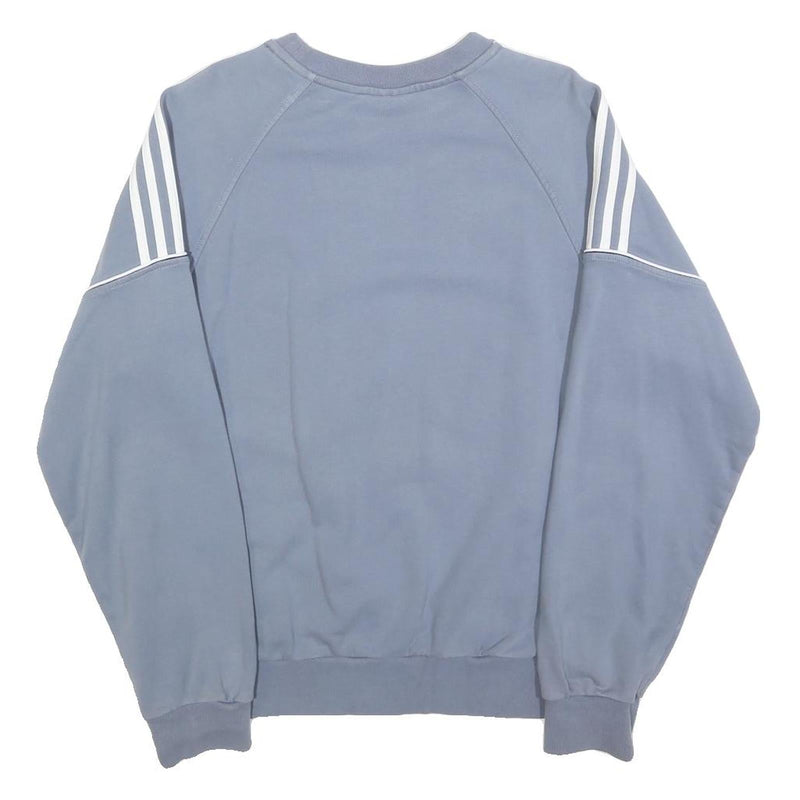 ADIDAS Womens Blue Crew Neck S Sweatshirt Cotton Blend Casual Classic Style