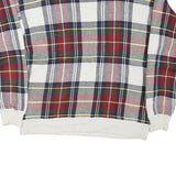 TOMMY HILFIGER Mens White & Red Patterned Jumper Crew Neck M Cotton Blend