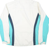 COLUMBIA Womens White & Blue Outdoor Jacket M Polyester Blend Zip Hooded Casual