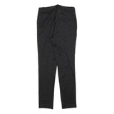 H&M Womens Cotton Blend Black Slim Trousers W28 L30 Jacquard Pattern Zip Closure
