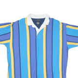 DOCKERS Mens Blue & Yellow Striped Short Sleeve Polo Shirt XL Casual Cotton