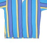 DOCKERS Mens Blue & Yellow Striped Short Sleeve Polo Shirt XL Casual Cotton