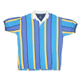 DOCKERS Mens Blue & Yellow Striped Short Sleeve Polo Shirt XL Casual Cotton
