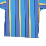 DOCKERS Mens Blue & Yellow Striped Short Sleeve Polo Shirt XL Casual Cotton