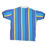 DOCKERS Mens Blue & Yellow Striped Short Sleeve Polo Shirt XL Casual Cotton