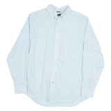NAUTICA Mens Blue Cotton Blend Shirt M Button Down Formal Classic Fit