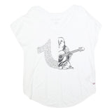 TRUE RELIGION Womens White Graphic T-Shirt M Short Sleeve Scoop Neck Cotton