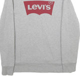 LEVI'S Mens Grey Sweatshirt Crew Neck S Cotton Blend Logo Print Casual Pullover