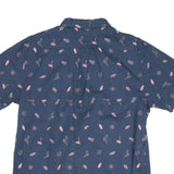 LEVI'S Mens Blue Shirt L Cotton Blend Printed Casual Short Sleeve