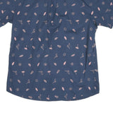 LEVI'S Mens Blue Shirt L Cotton Blend Printed Casual Short Sleeve