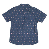 LEVI'S Mens Blue Shirt L Cotton Blend Printed Casual Short Sleeve