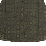 DANA TAYLOR Womens Green Printed Shirt Long Sleeve Collared M Polyester Top