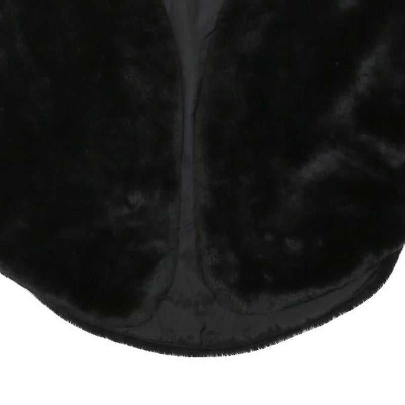 Womens Black Faux Fur Jacket S Polyester Blend Sleeveless Plain Soft Warm